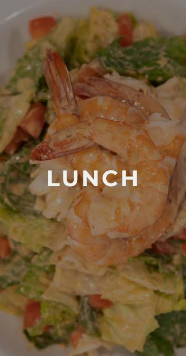 Title "Lunch" over a Boccaccio's crab shrimp louie salad